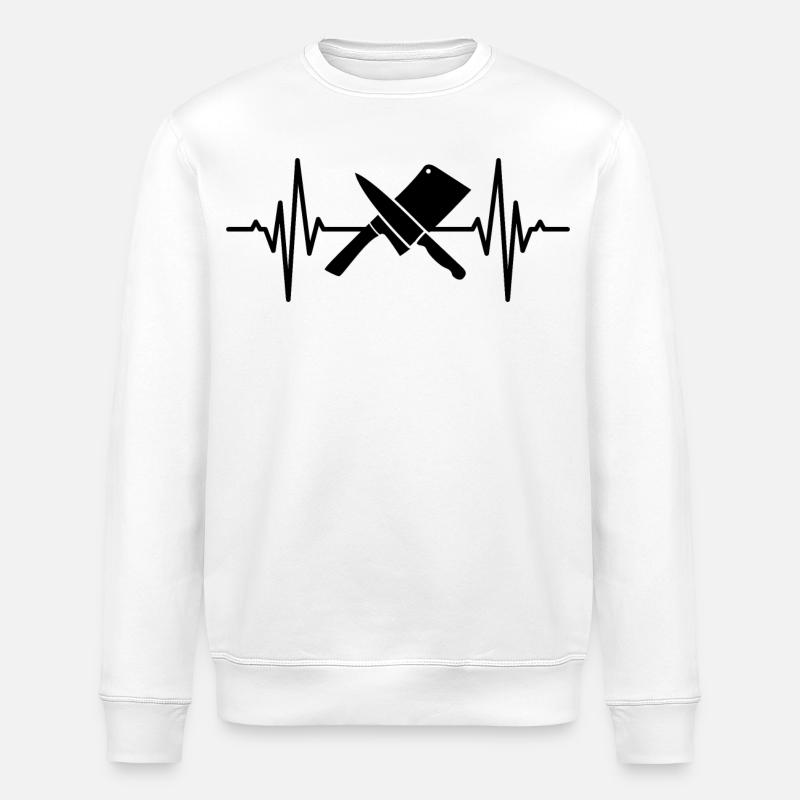 Hackbeil Herzklopfen - Stanley/Stella Unisex Bio-Sweatshirt ROLLER - Weiß