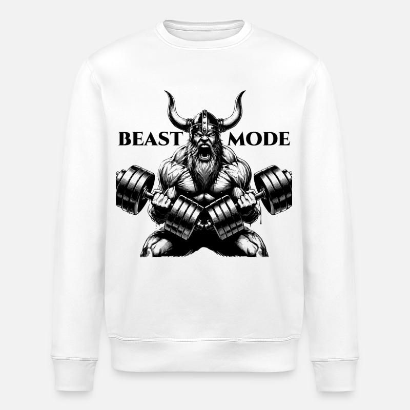 Viking Dumbbell Training Biceps Geschen - Stanley/Stella ROLLER Unisex Organic Sweatshirt - white