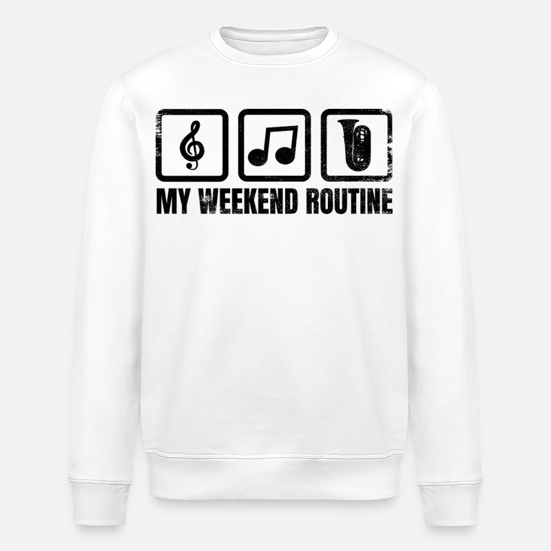 Meine Wochenendroutine - Stanley/Stella Unisex Bio-Sweatshirt ROLLER - Weiß