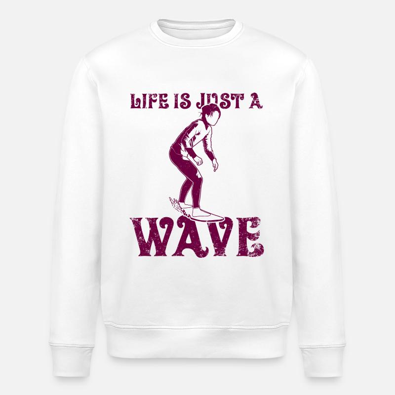 La vie n’est qu’une vague - Sweat bio ROLLER Stanley/Stella Unisexe - blanc