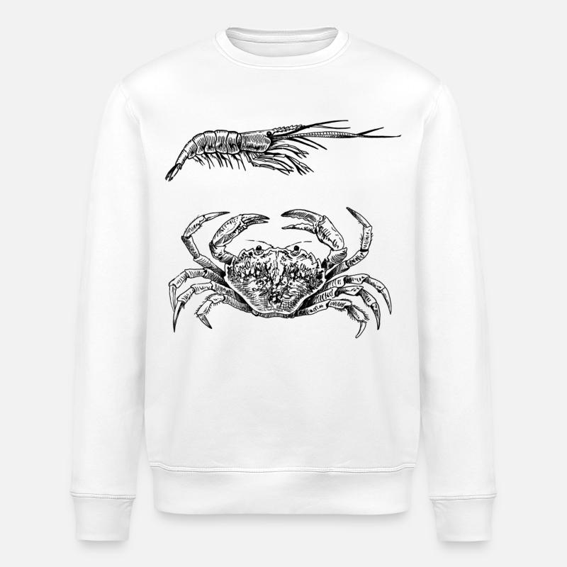 Crabe et crevettes - Shellfish Power - Sweat bio ROLLER Stanley/Stella Unisexe - blanc