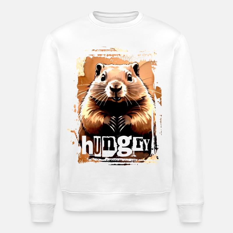 Rongeur affamé - Sweat bio ROLLER Stanley/Stella Unisexe - blanc