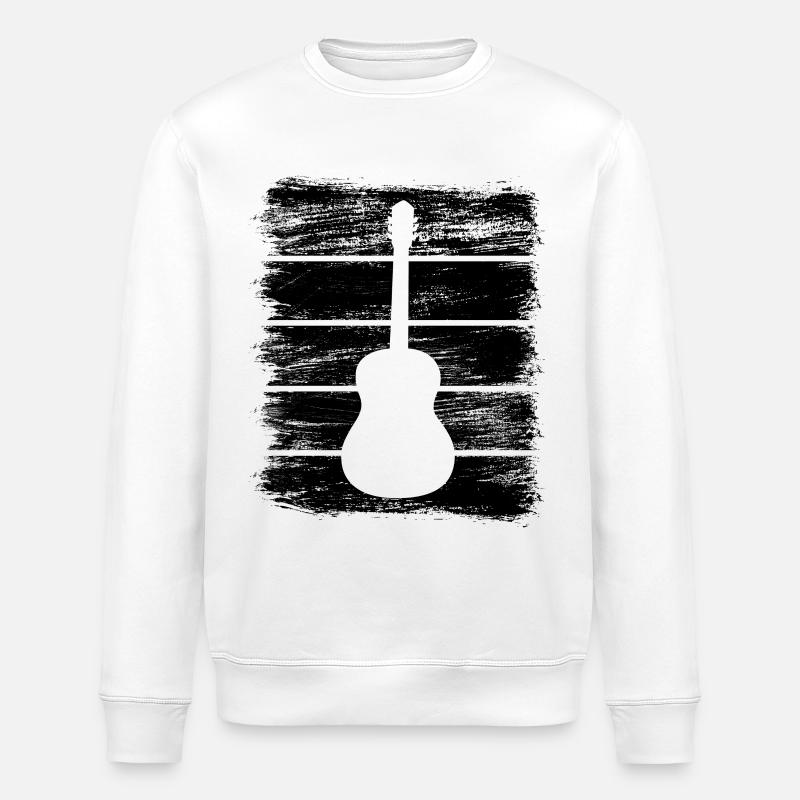 Guitar Sketch - Stanley/Stella ROLLER Unisex Organic Sweatshirt - white