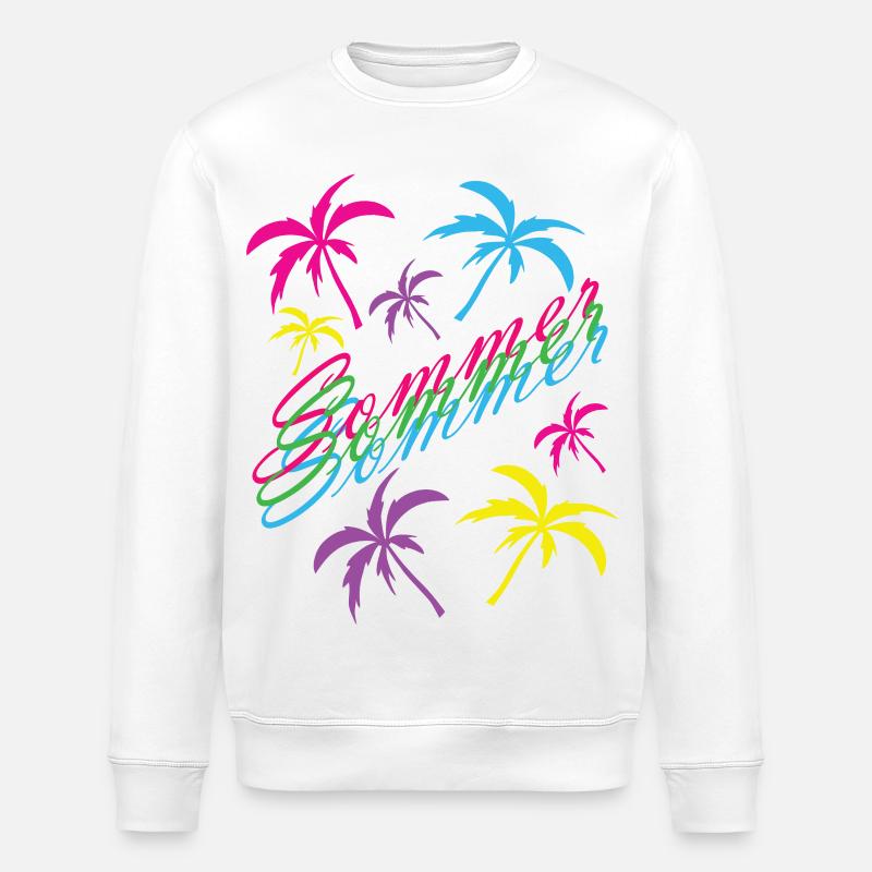 Neon Sommer Palmenfeeling - Stanley/Stella Unisex Bio-Sweatshirt ROLLER - Weiß