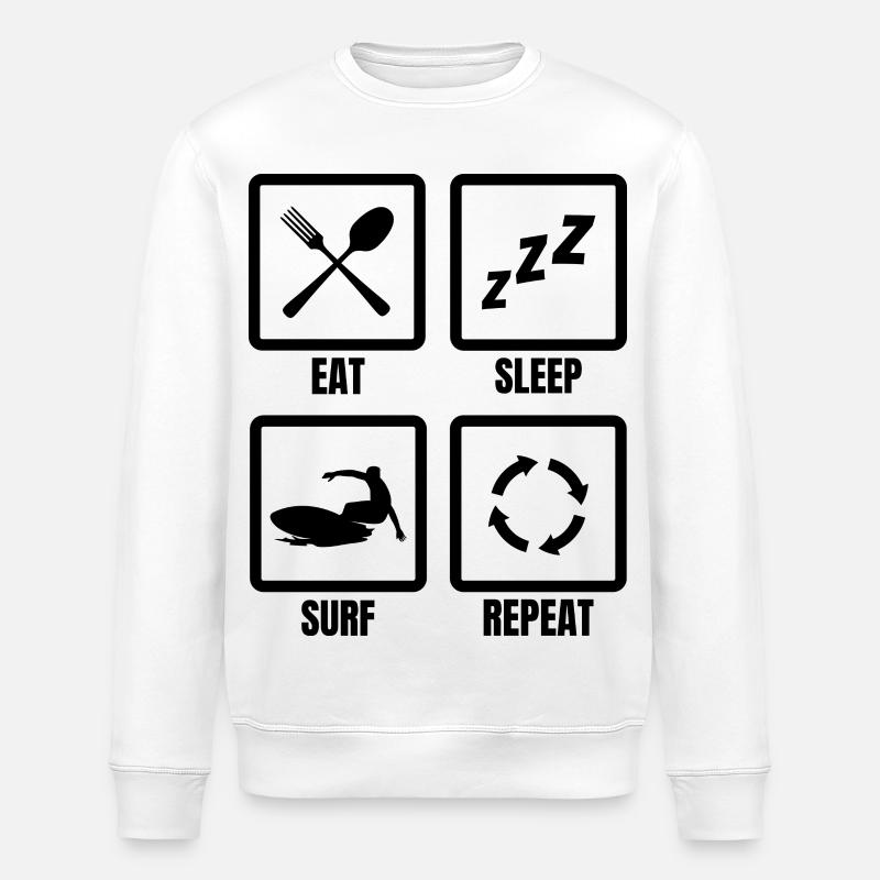 Surfen Spruch - Stanley/Stella Unisex Bio-Sweatshirt ROLLER - Weiß