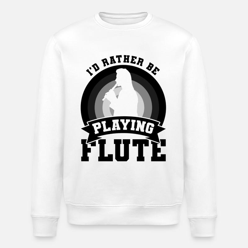 Flötenspieler Witz - Stanley/Stella Unisex Bio-Sweatshirt ROLLER - Weiß