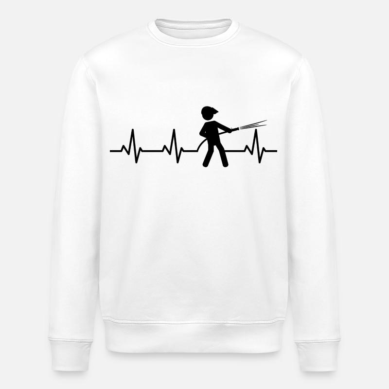 Fire Brigade Pulse Rate - Stanley/Stella ROLLER Unisex Organic Sweatshirt - white