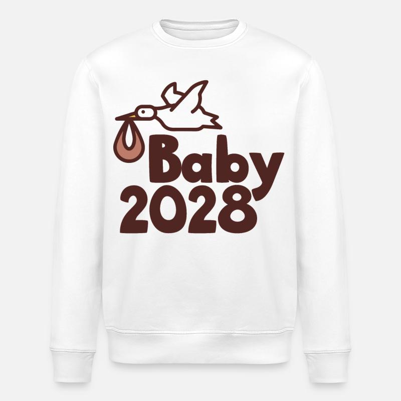 Bébé cigogne 2028 - Sweat bio ROLLER Stanley/Stella Unisexe - blanc