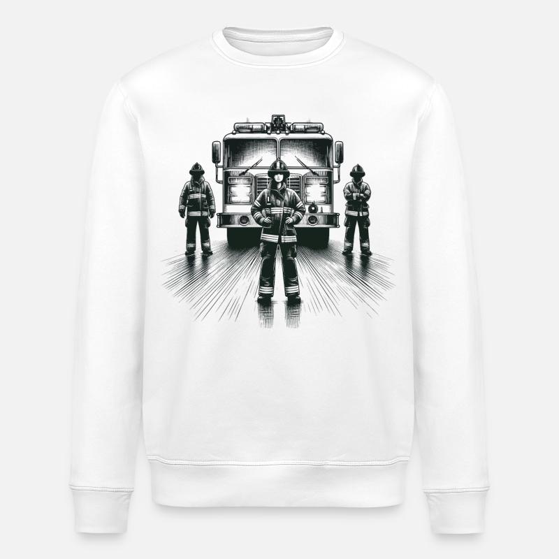 Cadeau graphique pompier - Sweat bio ROLLER Stanley/Stella Unisexe - blanc