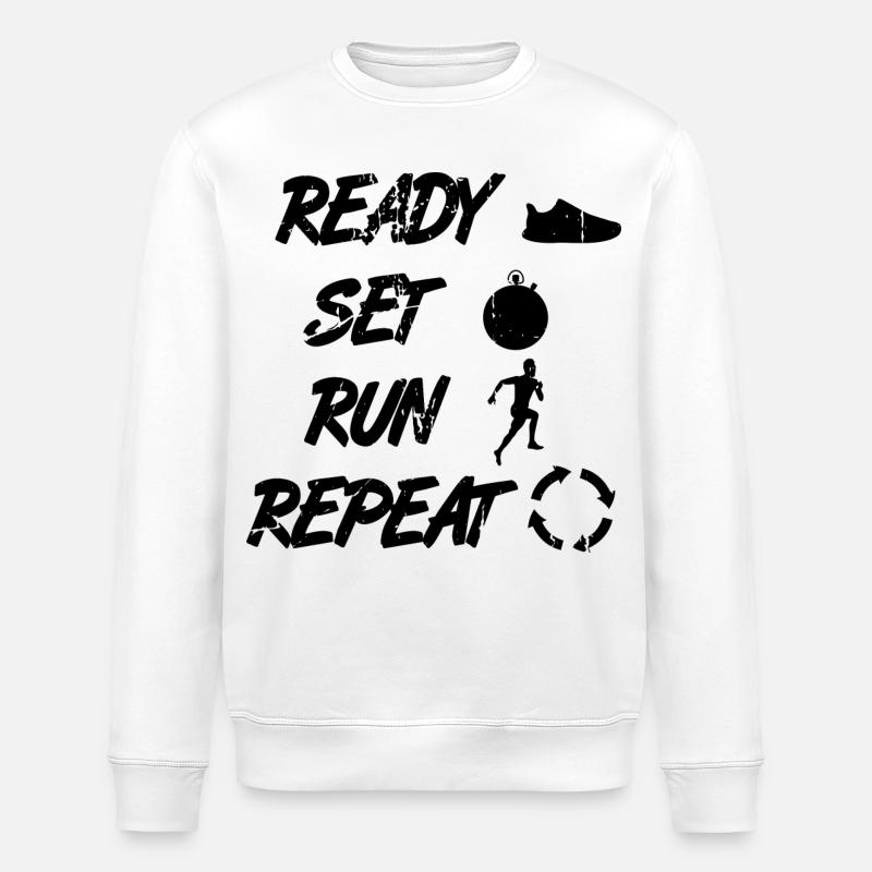 Routine de coureur drôle - Sweat bio ROLLER Stanley/Stella Unisexe - blanc