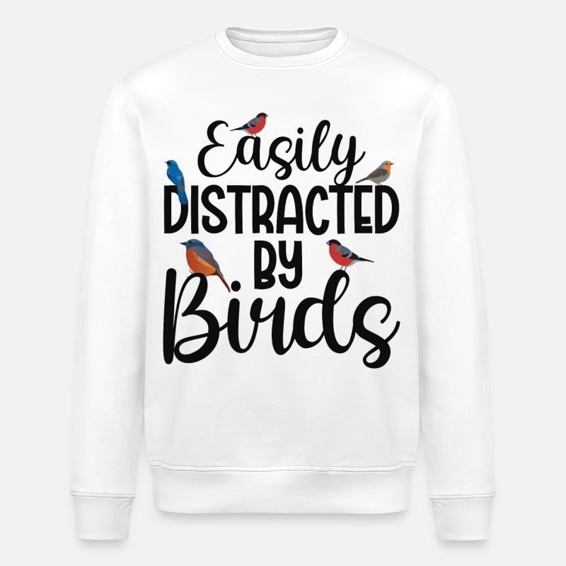 Facilement distrait par les oiseaux - Sweat bio ROLLER Stanley/Stella Unisexe - blanc