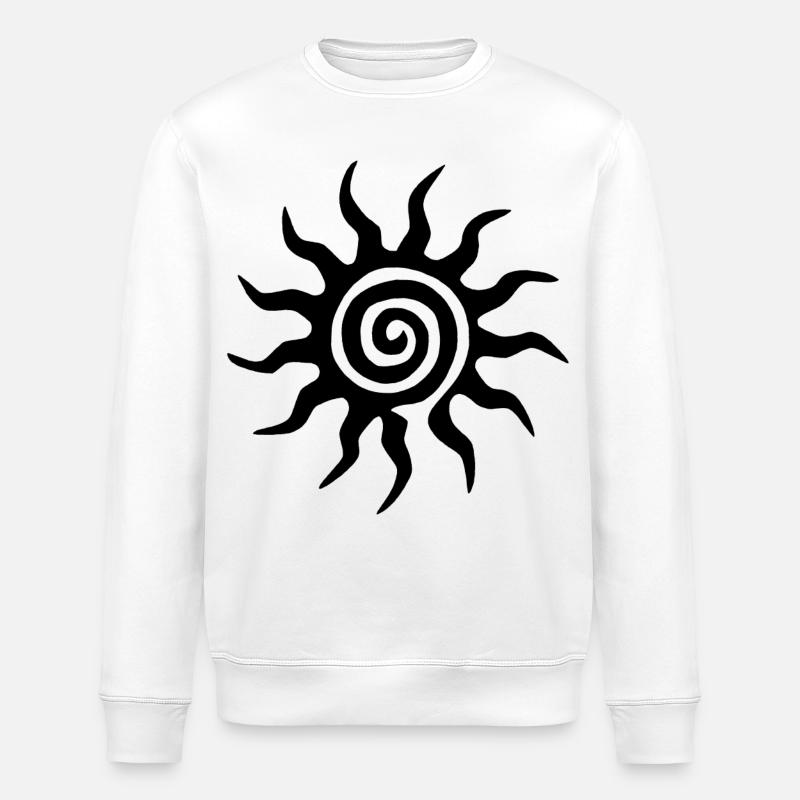 Soleil noir en spirale - Sweat bio ROLLER Stanley/Stella Unisexe - blanc