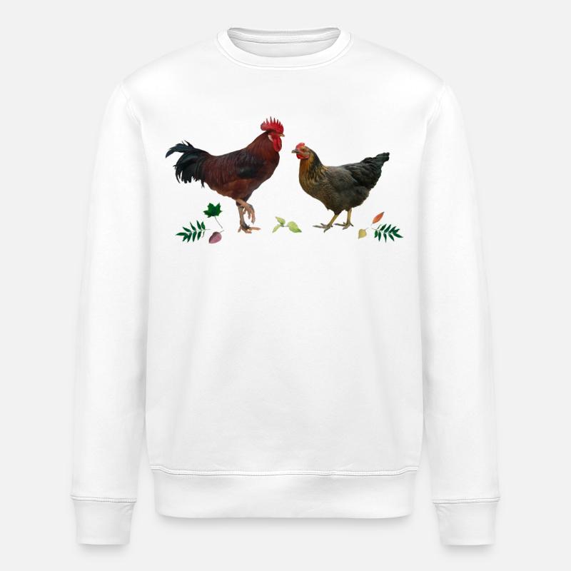 Hahn und Huhn - Stanley/Stella Unisex Bio-Sweatshirt ROLLER - Weiß