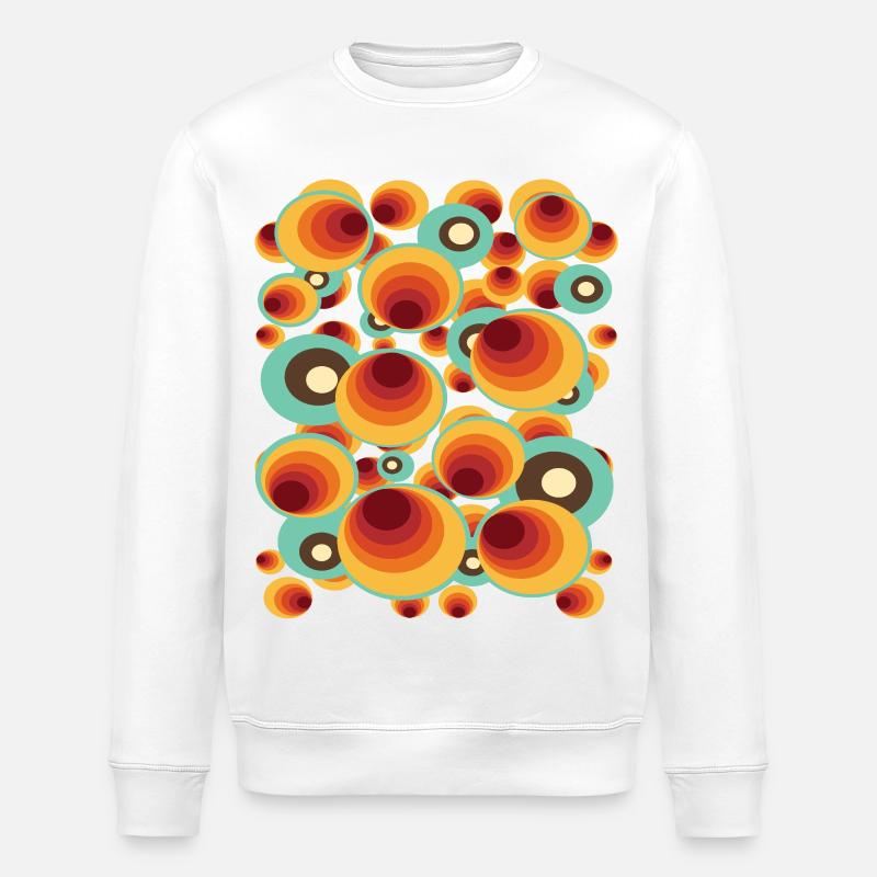Retro Polka Dots Circle Pattern - Stanley/Stella ROLLER Unisex Organic Sweatshirt - white