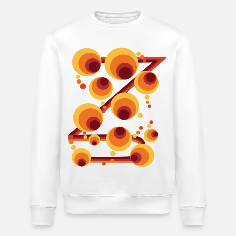 Abstract Polka Dot Circle Pattern - Stanley/Stella ROLLER Unisex Organic Sweatshirt - white