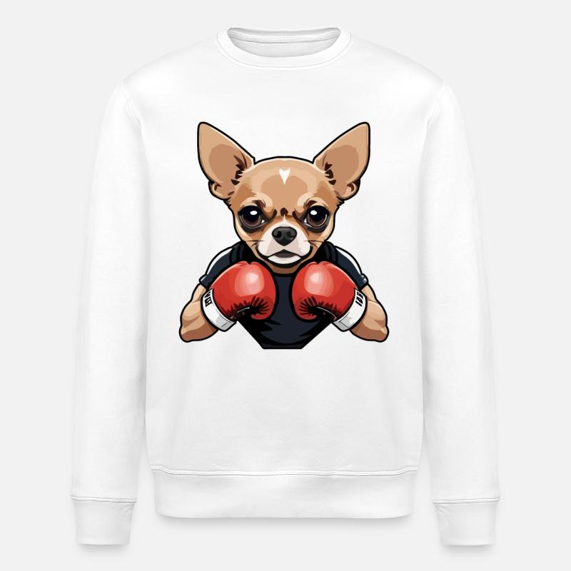 Chihuahua Boxer - Stanley/Stella Unisex Bio-Sweatshirt ROLLER - Weiß