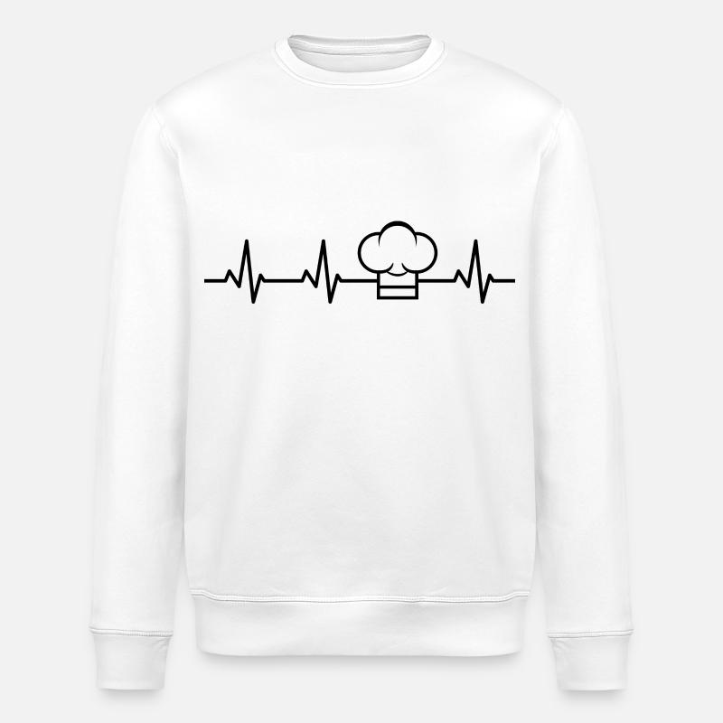Chef's hat heart palpitations - Stanley/Stella ROLLER Unisex Organic Sweatshirt - white