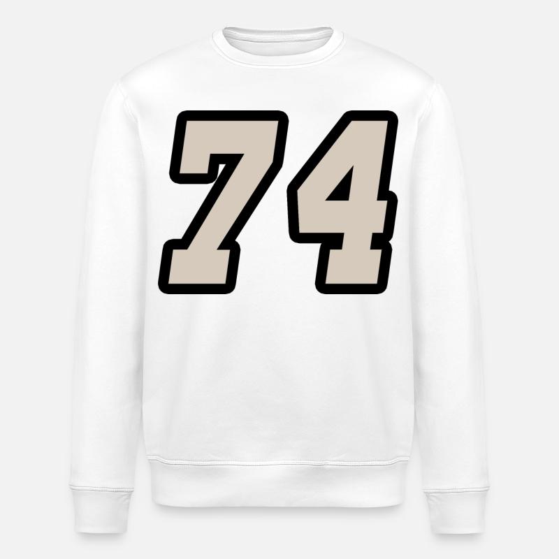 Nummer vierundsiebzig 74 - Stanley/Stella Unisex Bio-Sweatshirt ROLLER - Weiß