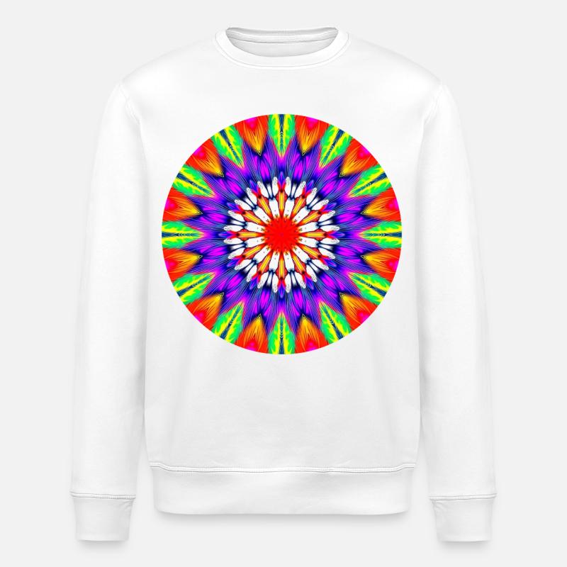 Kaleidoskop Mandala Farbrausch - Stanley/Stella Unisex Bio-Sweatshirt ROLLER - Weiß