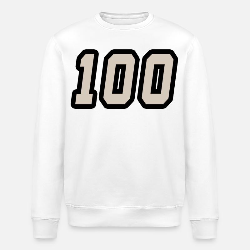 Zahl einhundert 100 - Stanley/Stella Unisex Bio-Sweatshirt ROLLER - Weiß