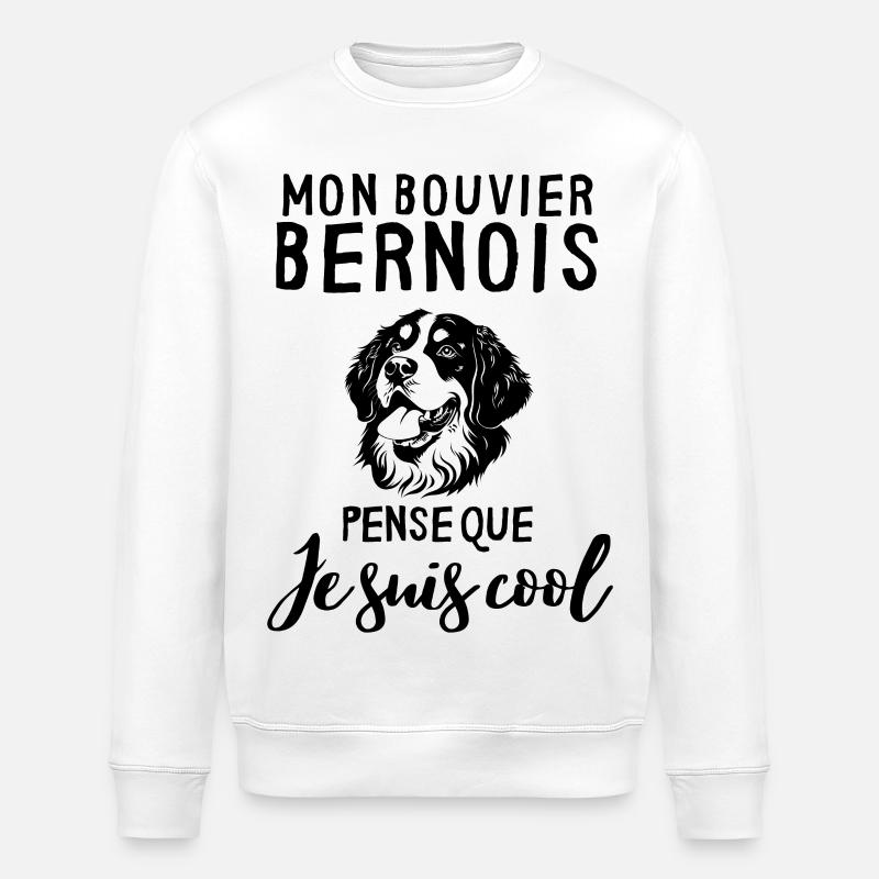 Chien de race bouvier bernois - Sweat bio ROLLER Stanley/Stella Unisexe - blanc