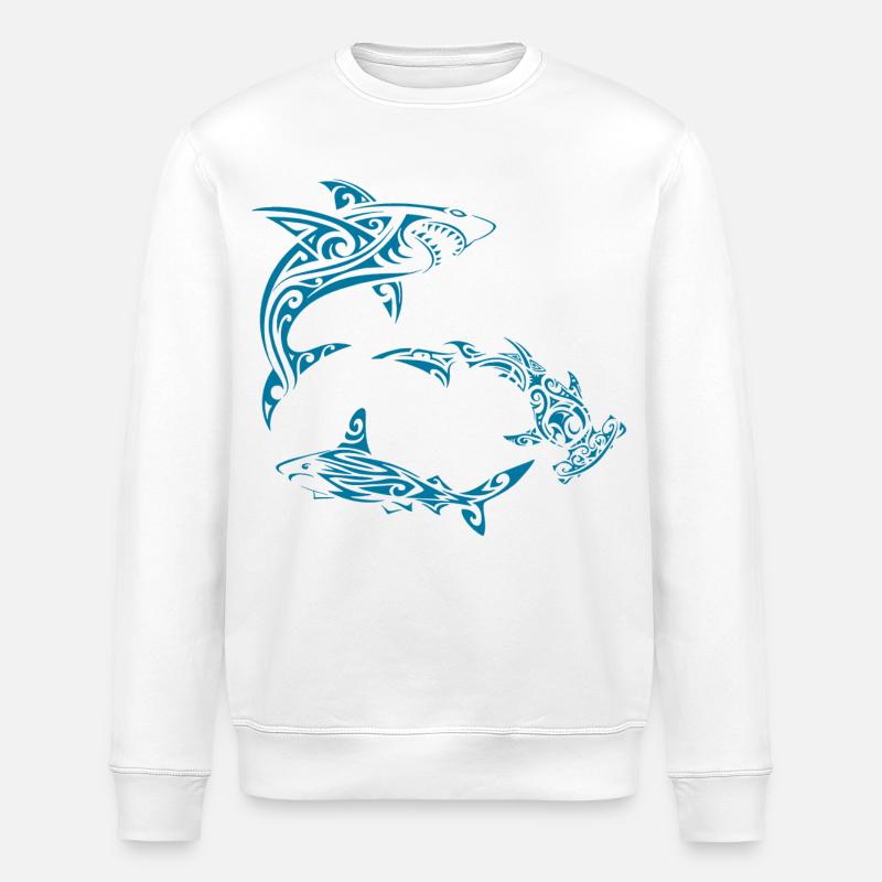Requins polynésiens - Sweat bio ROLLER Stanley/Stella Unisexe - blanc