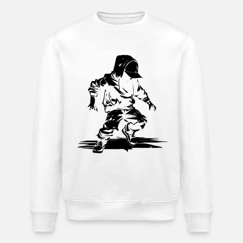 Breakdance Dancer Illustration - Stanley/Stella ROLLER Unisex Organic Sweatshirt - white