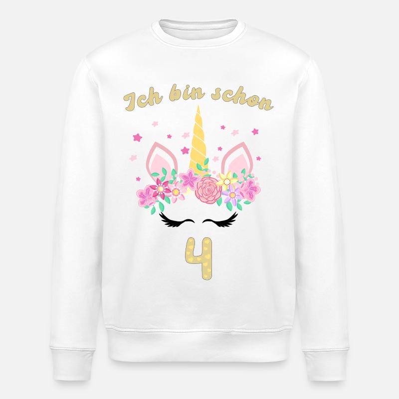 Ich Bin Schon 4 - Stanley/Stella Unisex Bio-Sweatshirt ROLLER - Weiß