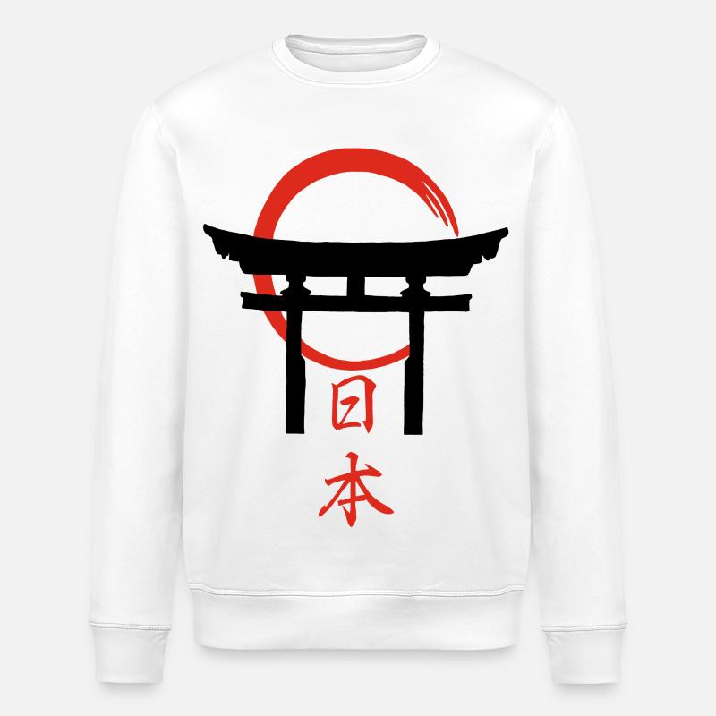 Torii-Tor (Schwarz) - Stanley/Stella Unisex Bio-Sweatshirt ROLLER - Weiß