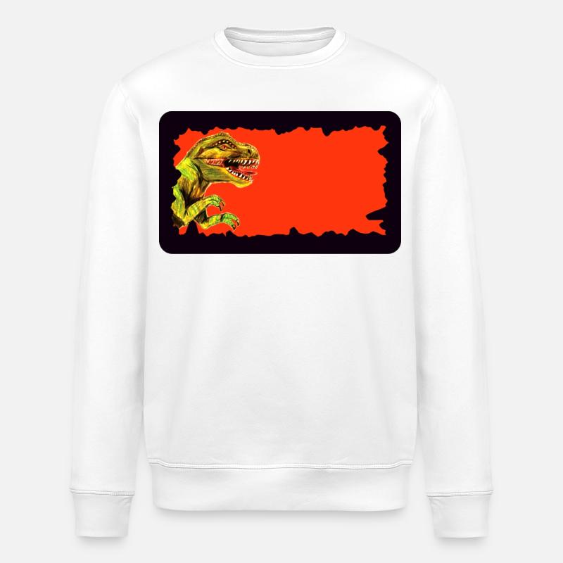 T-Rex Dinosaur | customizable - Stanley/Stella ROLLER Unisex Organic Sweatshirt - white