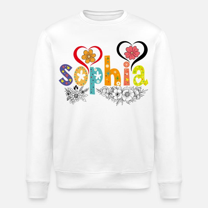 Personalized Sophia Name - Stanley/Stella ROLLER Unisex Organic Sweatshirt - white