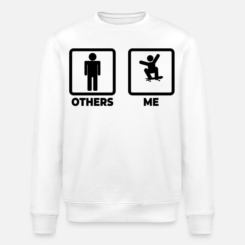 Dessin animé de skateboarder - Sweat bio ROLLER Stanley/Stella Unisexe - blanc