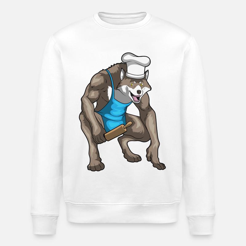 Werwolf Halloween Backen - Stanley/Stella Unisex Bio-Sweatshirt ROLLER - Weiß