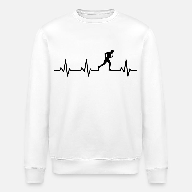 Jogger Herzschlag - Stanley/Stella Unisex Bio-Sweatshirt ROLLER - Weiß