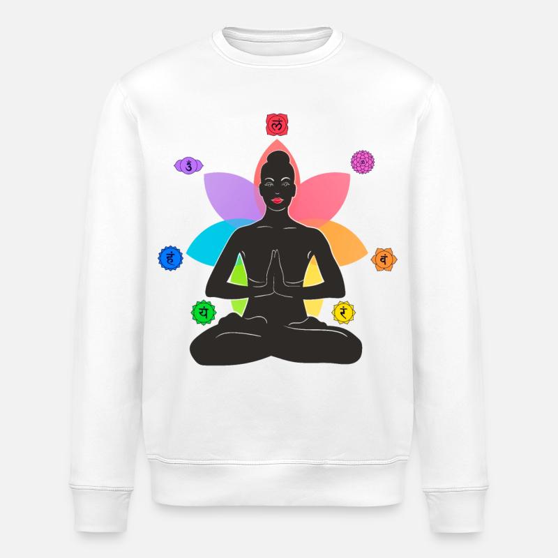 7 Chakras - Stanley/Stella ROLLER Unisex Organic Sweatshirt - white