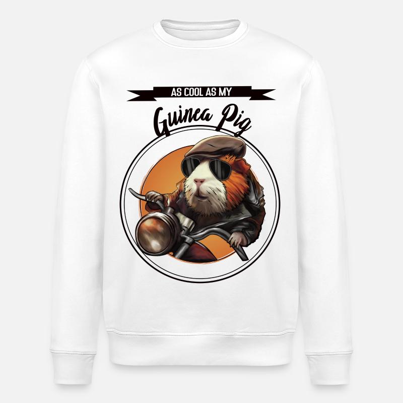 Cool guinea pig – statement design - Stanley/Stella ROLLER Unisex Organic Sweatshirt - white