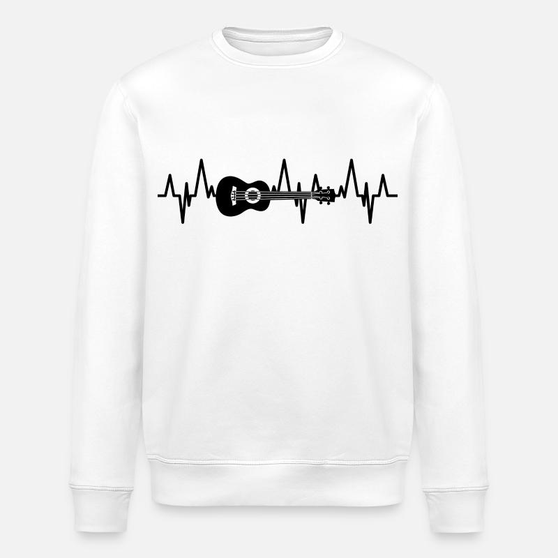 Ukulele Herzschlag - Stanley/Stella Unisex Bio-Sweatshirt ROLLER - Weiß