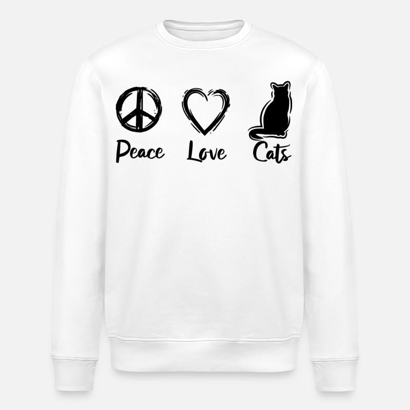 Ich liebe Katzen - Stanley/Stella Unisex Bio-Sweatshirt ROLLER - Weiß