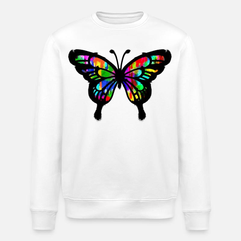 Graffiti Art papillon Illustration dessin - Sweat bio ROLLER Stanley/Stella Unisexe - blanc