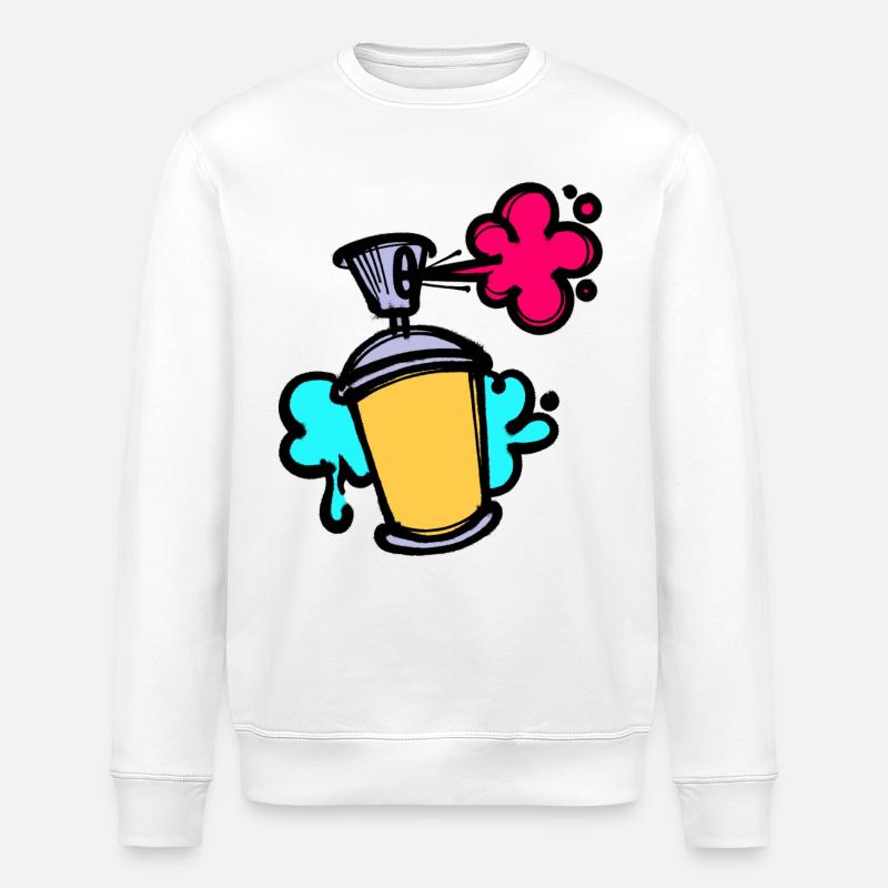 Kunst Graffiti Sprayer Spraydose Street Art - Stanley/Stella Unisex Bio-Sweatshirt ROLLER - Weiß