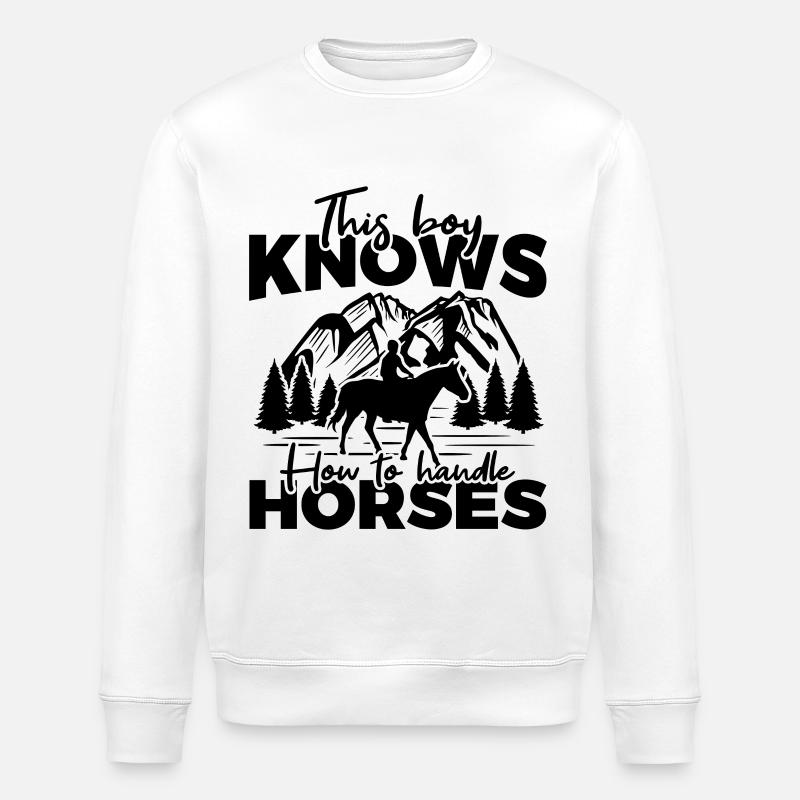 Lustiger Pferdejunge - Stanley/Stella Unisex Bio-Sweatshirt ROLLER - Weiß