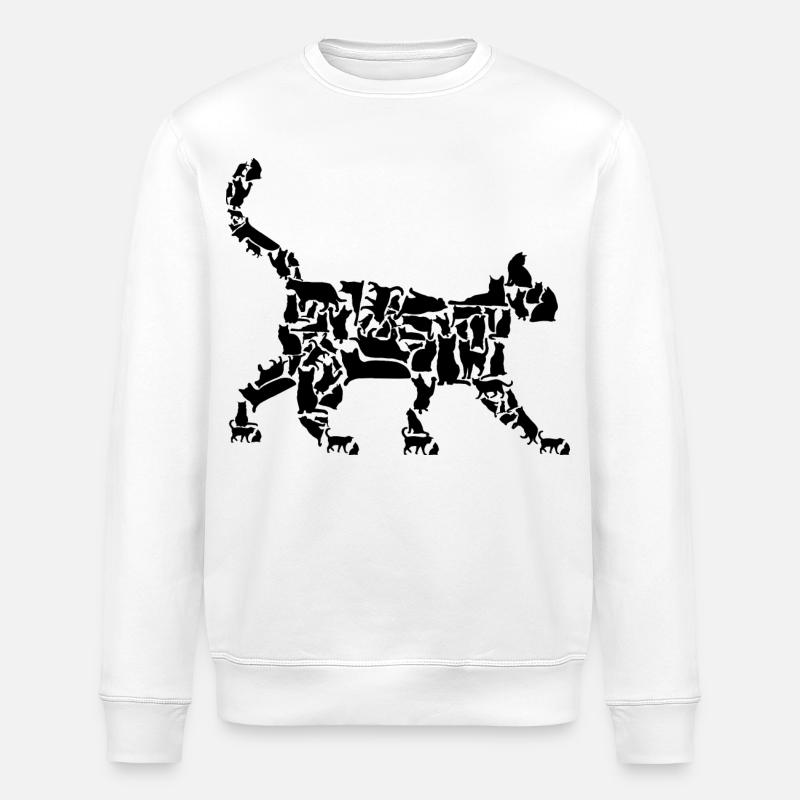 Katze - Stanley/Stella Unisex Bio-Sweatshirt ROLLER - Weiß