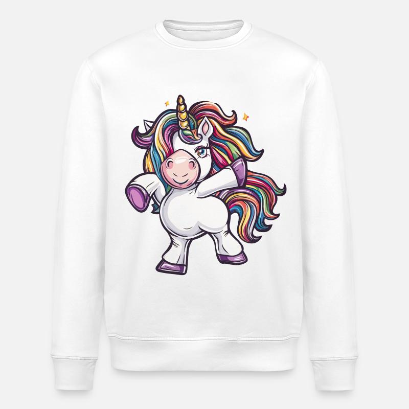 Tanzendes Einhorn - Stanley/Stella Unisex Bio-Sweatshirt ROLLER - Weiß