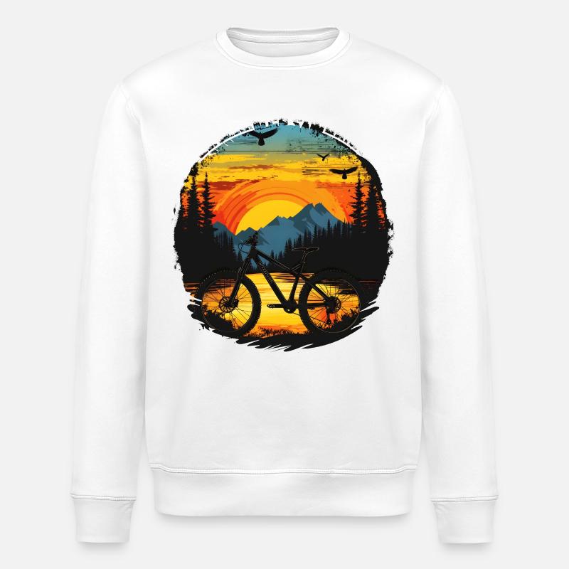 Mountainbiking Porträt - Stanley/Stella Unisex Bio-Sweatshirt ROLLER - Weiß