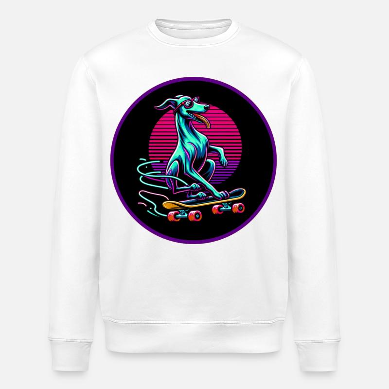 Skating Whippet - Stanley/Stella Unisex Bio-Sweatshirt ROLLER - Weiß