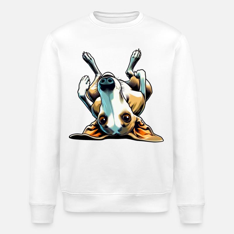 Windhund auf dem Kopf stehend - Stanley/Stella Unisex Bio-Sweatshirt ROLLER - Weiß