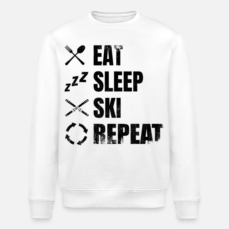 Routine des amateurs de ski - Sweat bio ROLLER Stanley/Stella Unisexe - blanc