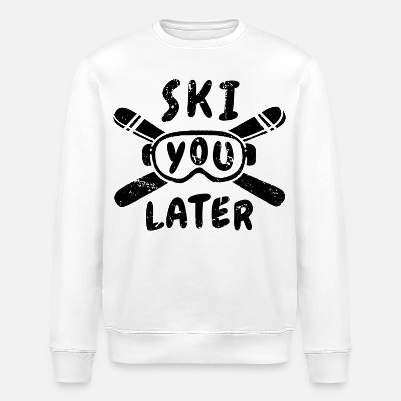Lustiger Ski Spruch - Stanley/Stella Unisex Bio-Sweatshirt ROLLER - Weiß