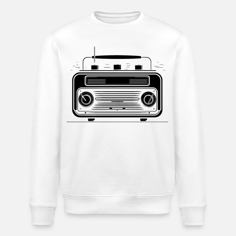 Radio à l’ancienne - Sweat bio ROLLER Stanley/Stella Unisexe - blanc