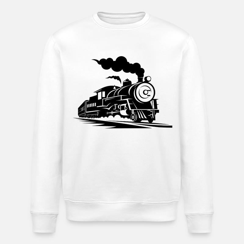 Dampfzug Skizze - Stanley/Stella Unisex Bio-Sweatshirt ROLLER - Weiß